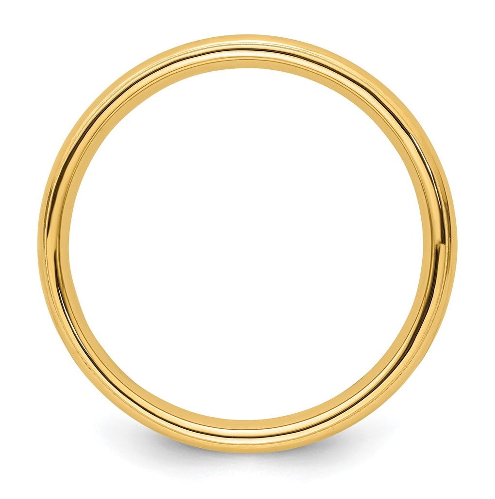 10k Yellow Or White Gold Milgrain Half Round Comfort Fit Wedding Band