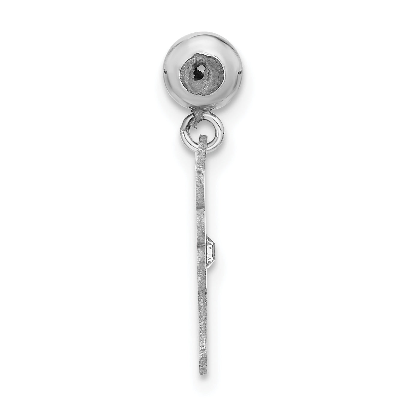 Sterling Silver Rhodium plated MeMi Angel Wing with Swarovski Crystal Charm