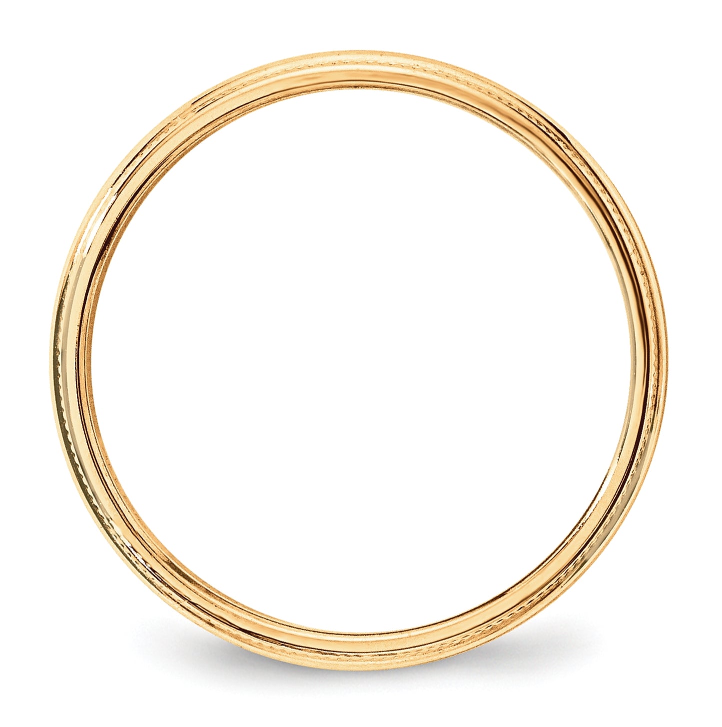 14k Yellow Gold 3mm Lightweight Milgrain Half Round Wedding Band Size 4.5