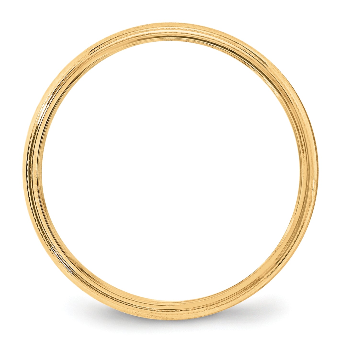 14k Yellow Gold 4mm Lightweight Milgrain Half Round Wedding Band Size 5.5