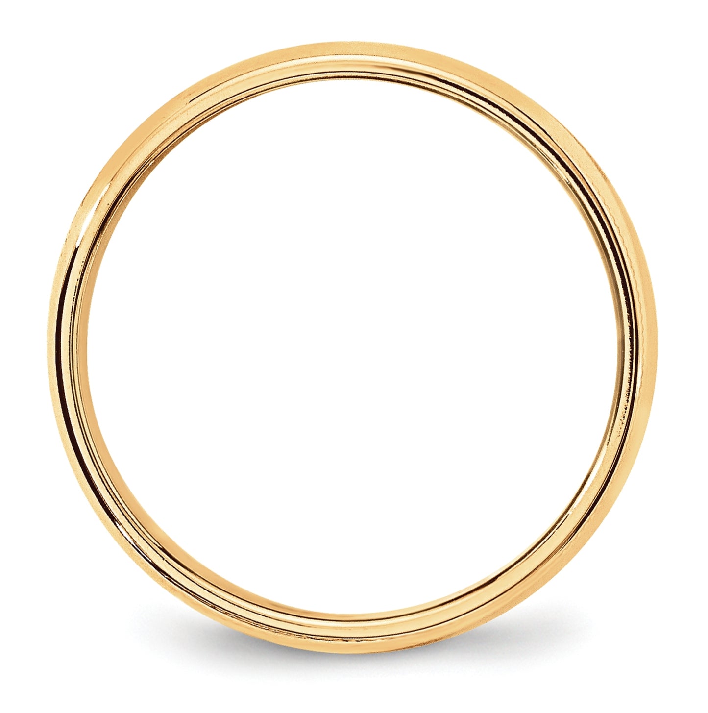 14k Yellow Gold 6mm Lightweight Milgrain Half Round Wedding Band Size 5.5