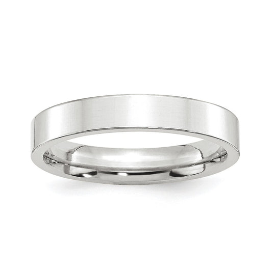 Platinum 4mm Polished Flat Wedding Band Size 5.5