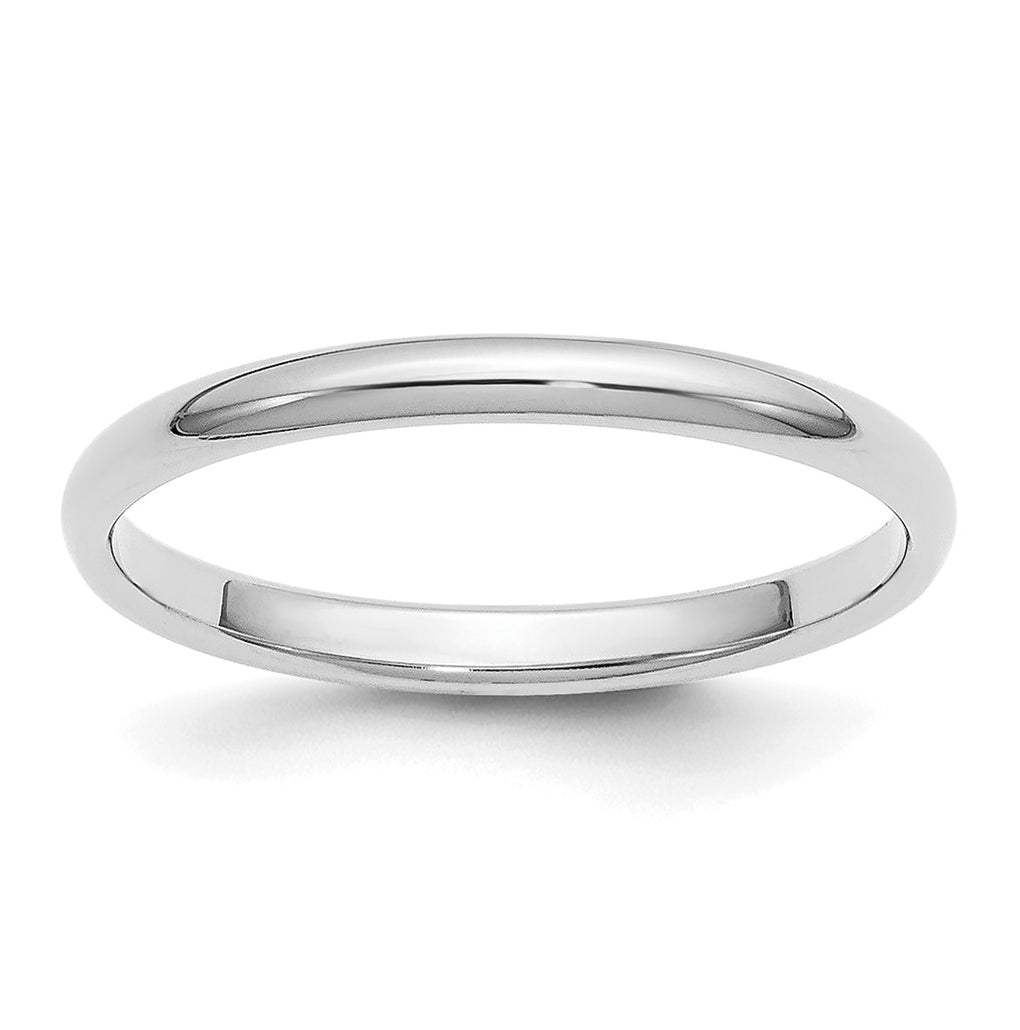 14k Yellow Or White Gold Or Platinum Half Round Wedding Band