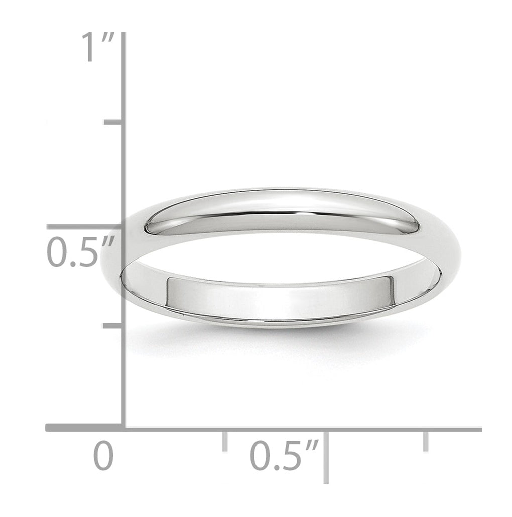 14k Yellow Or White Gold Or Platinum Half Round Wedding Band