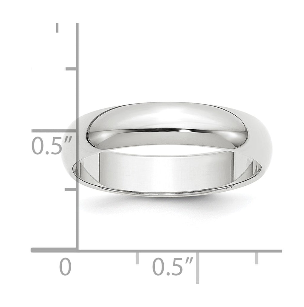 14k Yellow Or White Gold Or Platinum Half Round Wedding Band