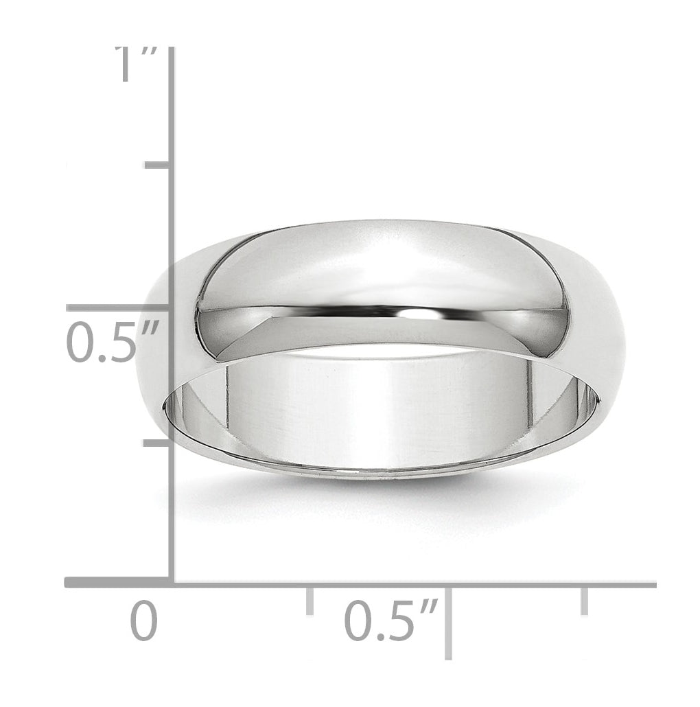 Platinum 6mm Half-Round Wedding Band – Elegant Jewelry Gift for Birthday, Anniversary, Engagement, Wedding