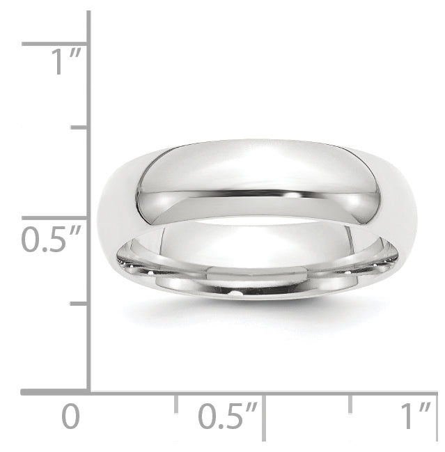 Platinum 6mm Lightweight Comfort-Fit Wedding Band Size 5.5
