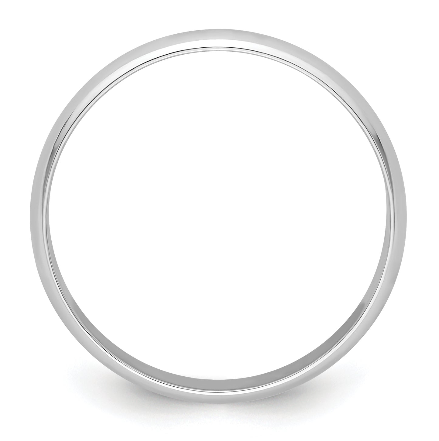 Platinum 4mm Half Round Featherweight Wedding Band Size 5.5