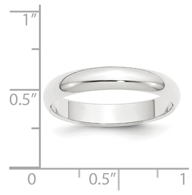 14k Yellow Or White Or Rose Gold Or Platinum Lightweight Half Round Wedding Band