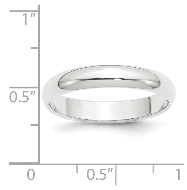 Platinum 4mm Half Round Featherweight Wedding Band Size 5