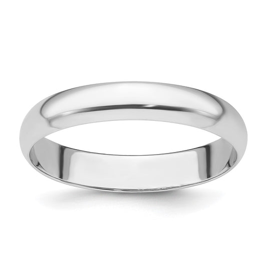 Platinum 4mm Half Round Featherweight Wedding Band Size 5.5