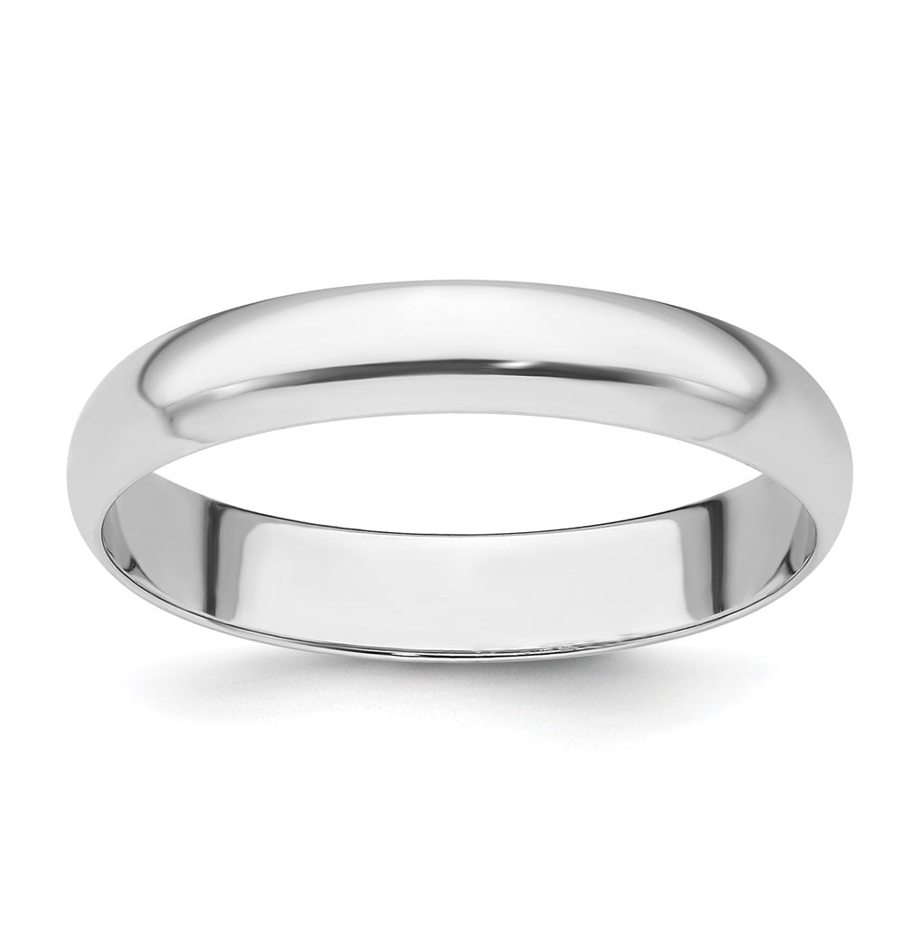 Platinum 4mm Half Round Featherweight Wedding Band Size 5