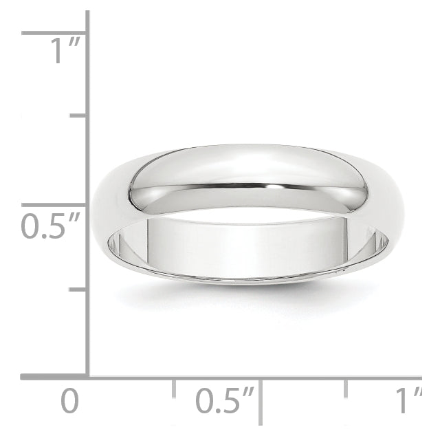 14k Yellow Or White Or Rose Gold Or Platinum Lightweight Half Round Wedding Band