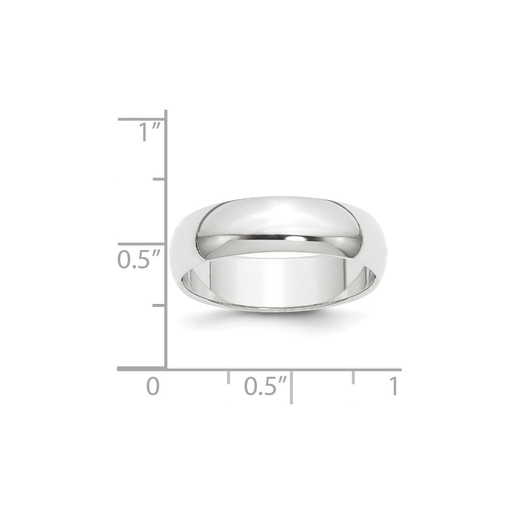 14k Yellow Or White Or Rose Gold Or Platinum Lightweight Half Round Wedding Band