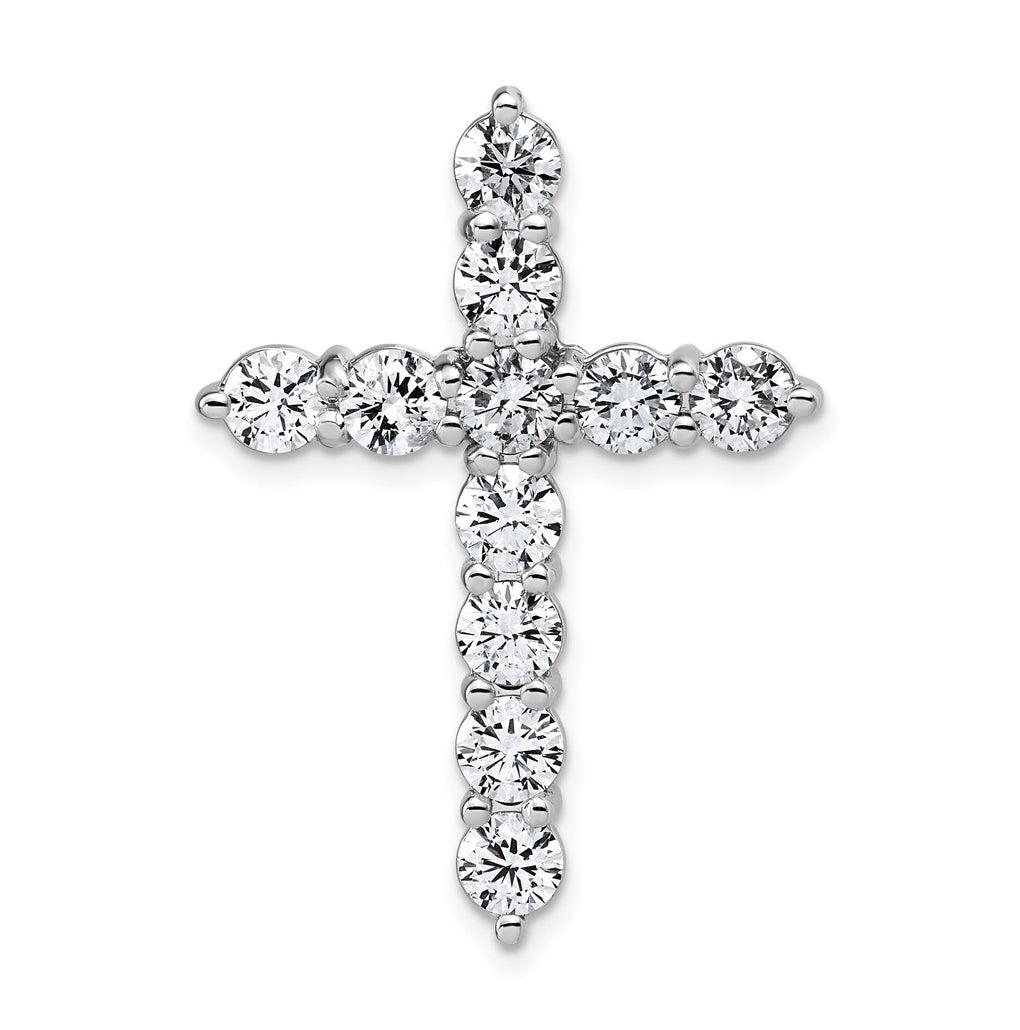 14k True Origin White Gold Lab Grown Diamond VS+ F+ Cross Pendant