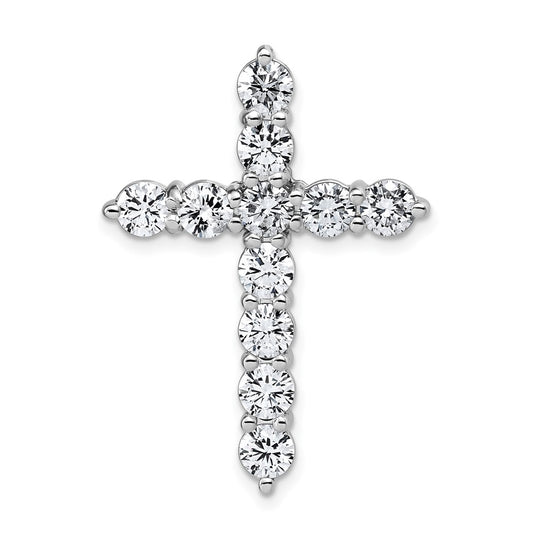 14k True Origin White Gold Lab Grown Diamond VS+ F+ Cross Pendant