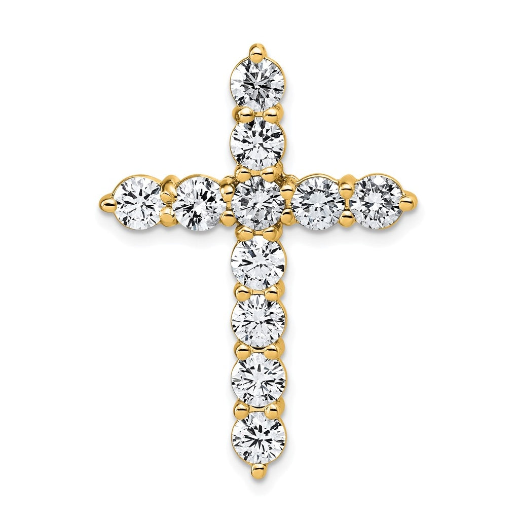 14K Yellow Or White Gold True Origin Cert Lab Grown Diamond VS+ F+ Cross Pendant – Elegant Jewelry Gift for Birthday, Anniversary, Engagement, Wedding