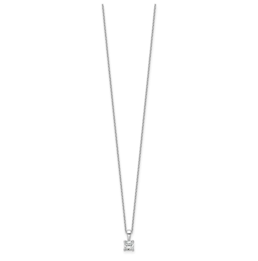 14K Yellow Or White Gold Lab Grown Diamond VS/SI+ G+ Cushion Complete 18 inch Four Prong Pendant Necklace