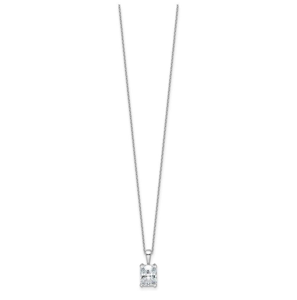 14K Yellow Or White Gold Lab Grown Diamond VS+ F+ Radiant Complete 18 inch Four Prong Pendant Necklace