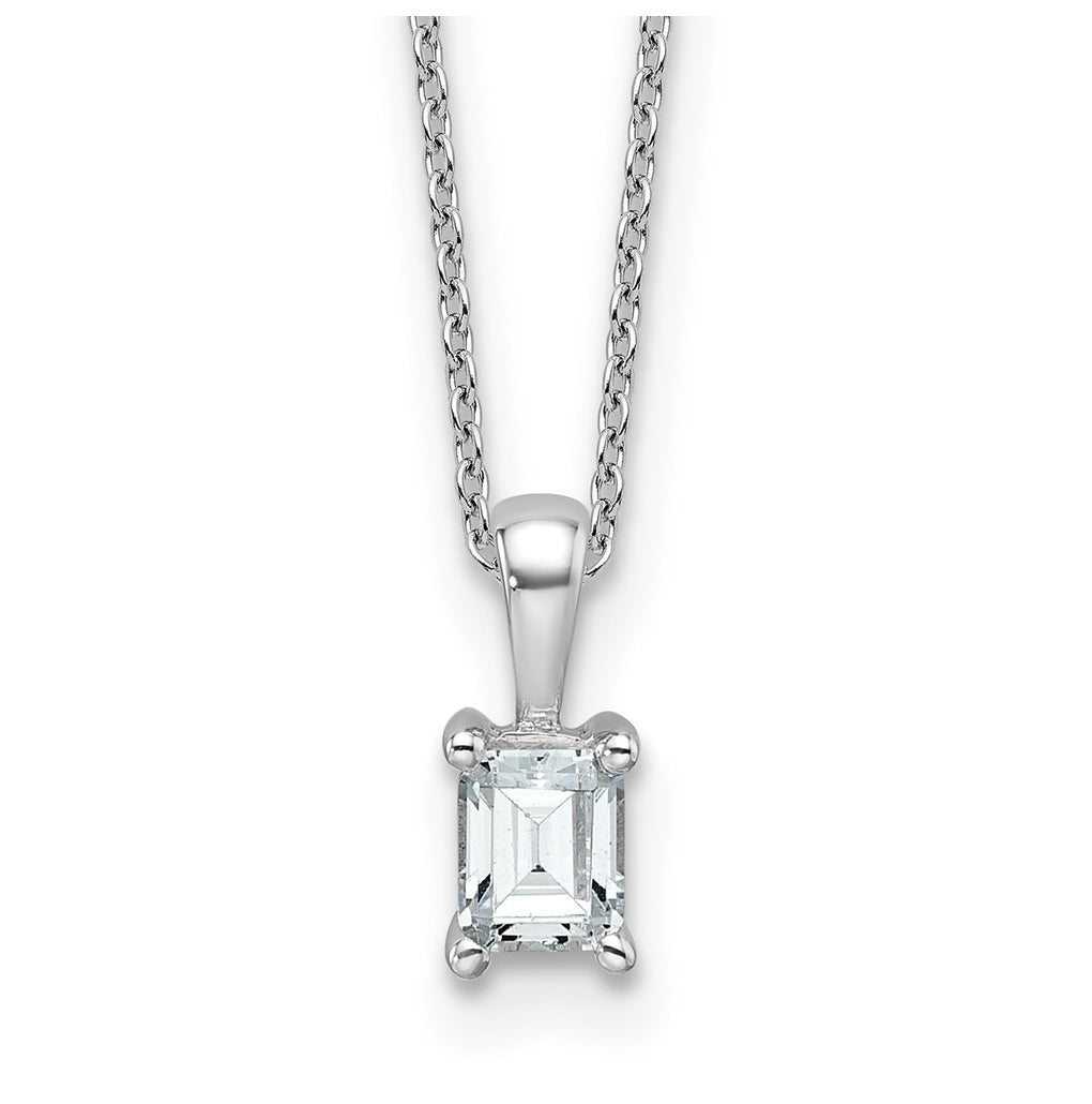 14K Yellow Or White Gold Lab Grown Diamond VS+ F+ Emerald Complete 18 inch Four Prong Pendant Necklace