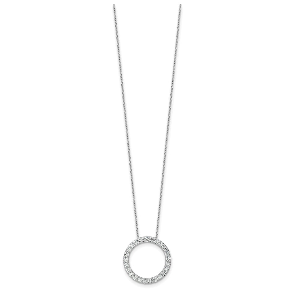 14k White Gold 1 1/2 carat Lab Grown Diamond VS/SI+ G+ Complete 18 inch Circle Slide Necklace