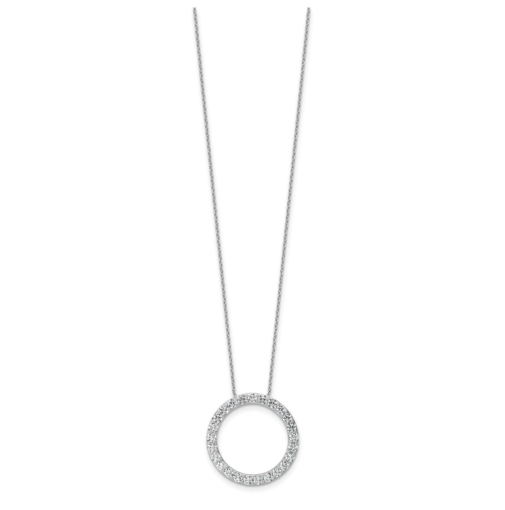 14k White Gold 2 carat Lab Grown Diamond VS/SI+ G+ Complete 18 inch Circle Slide Necklace