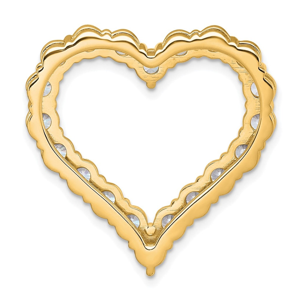 14k 4 carat Lab Grown Diamond VS+ F+ Complete Heart Chain Slide Pendant
