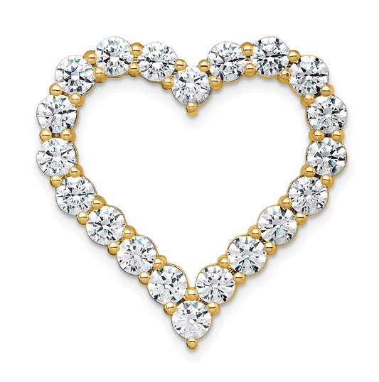 14k 4 carat Lab Grown Diamond VS+ F+ Complete Heart Chain Slide Pendant