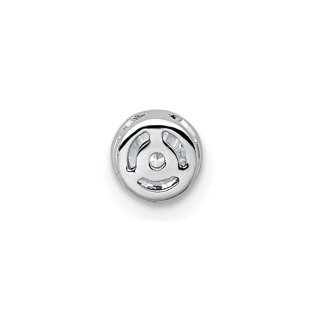 14K Yellow Or White Gold Lab Grown Diamond VS+ F+ Round Complete Bezel Set Chain Slide Pendant