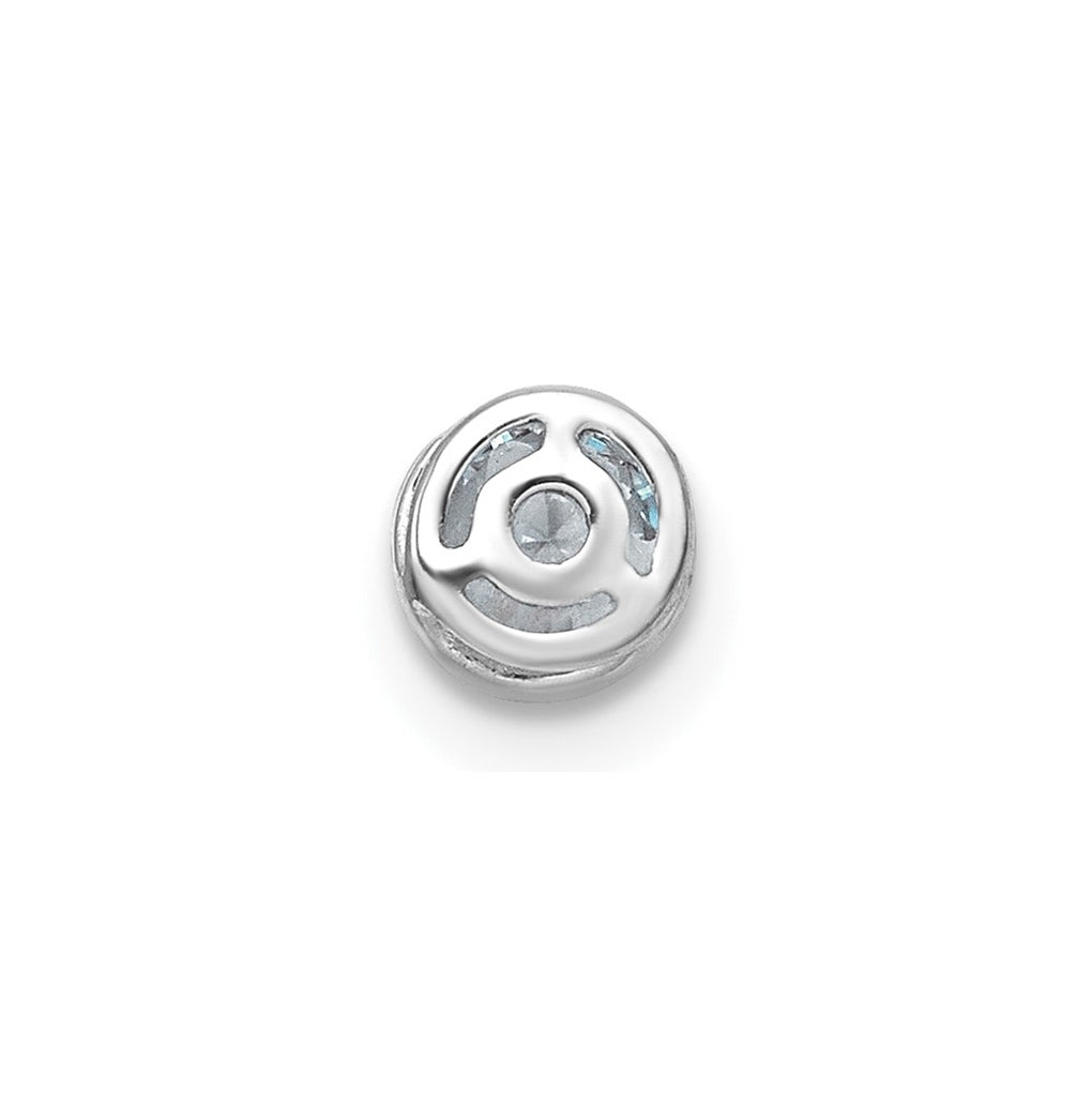14K Yellow Or White Gold Lab Grown Diamond VS+ F+ Round Complete Bezel Set Chain Slide Pendant