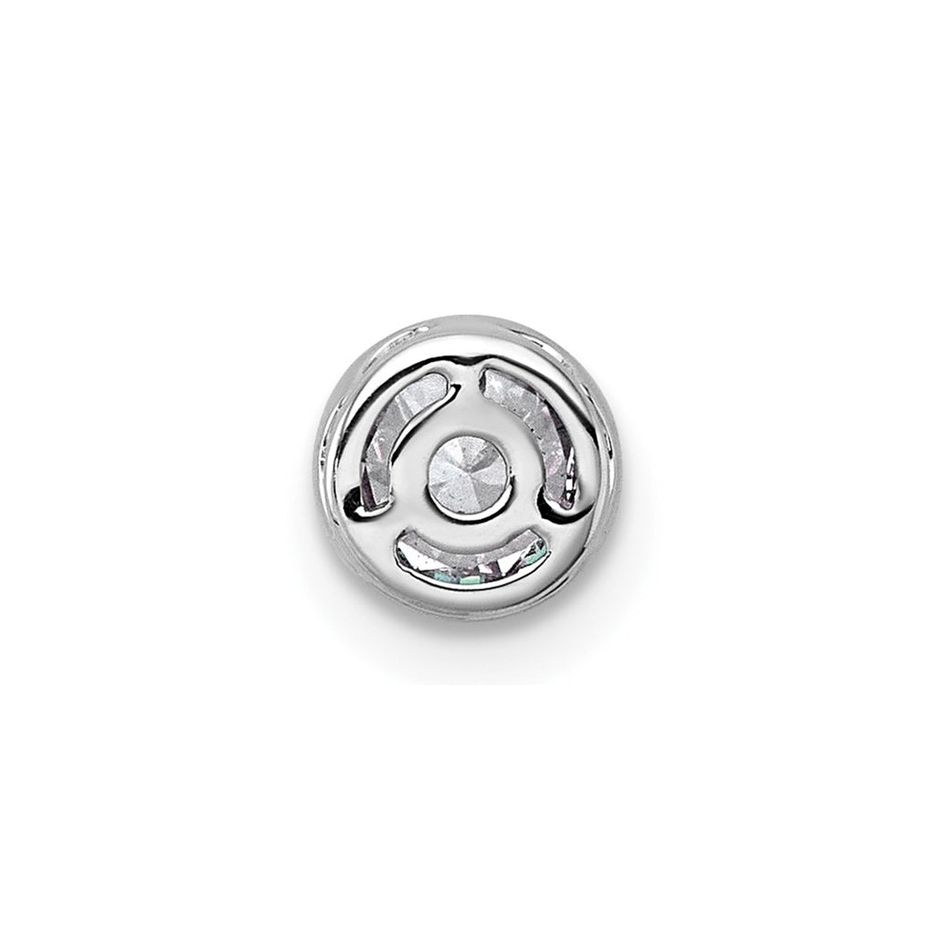 14K Yellow Or White Gold Lab Grown Diamond VS+ F+ Round Complete Bezel Set Chain Slide Pendant