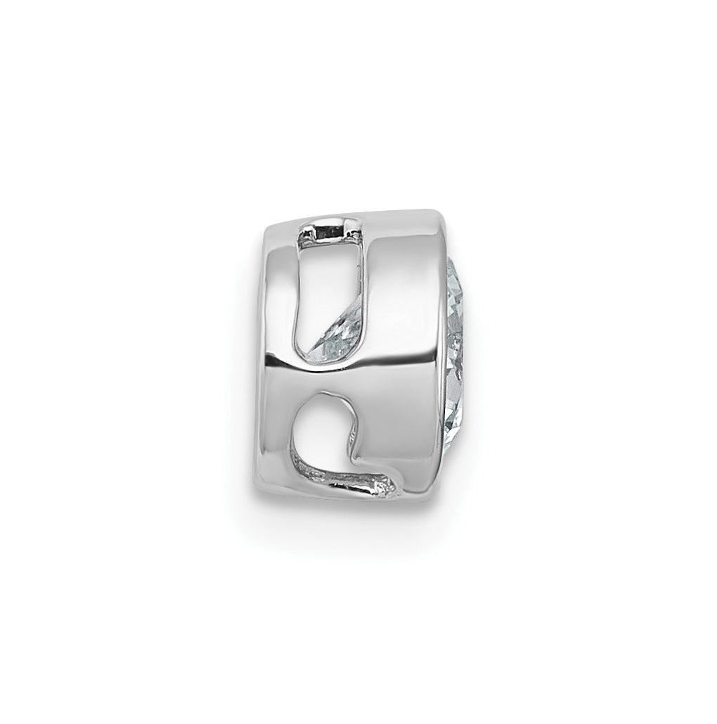 14K Yellow Or White Gold Lab Grown Diamond VS+ F+ Round Complete Bezel Set Chain Slide Pendant