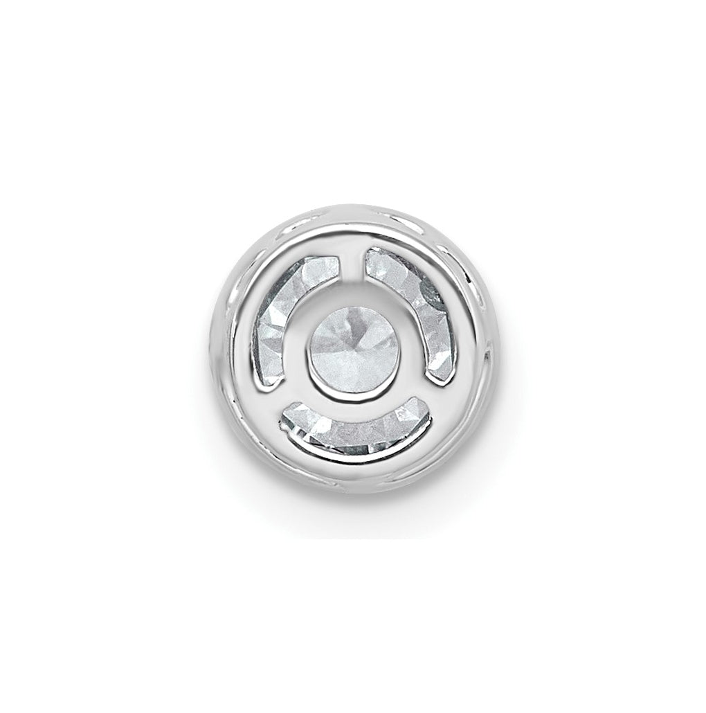 14K Yellow Or White Gold Lab Grown Diamond VS+ F+ Round Complete Bezel Set Chain Slide Pendant