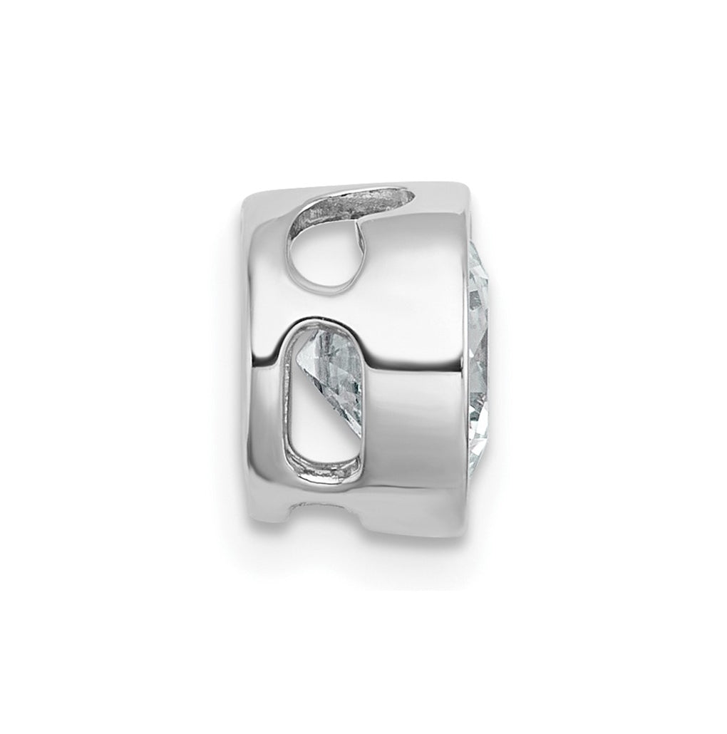 14K Yellow Or White Gold Lab Grown Diamond VS+ F+ Round Complete Bezel Set Chain Slide Pendant