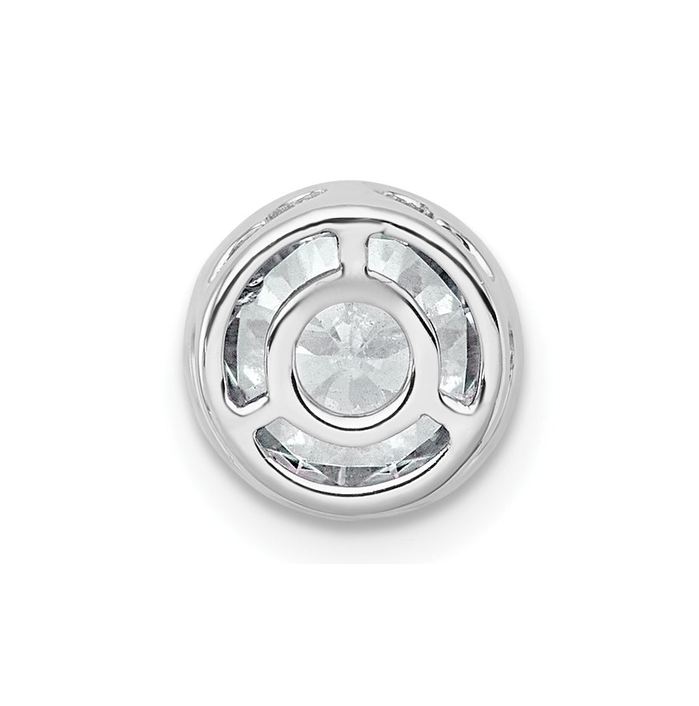 14K Yellow Or White Gold Certified Lab Grown Diamond VS+ F+ Round Complete Bezel Set Chain Slide Pendant