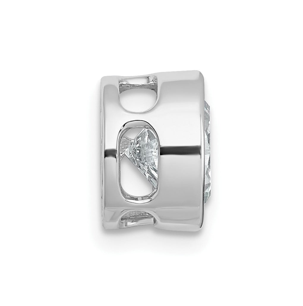 14K Yellow Or White Gold Certified Lab Grown Diamond VS+ F+ Round Complete Bezel Set Chain Slide Pendant