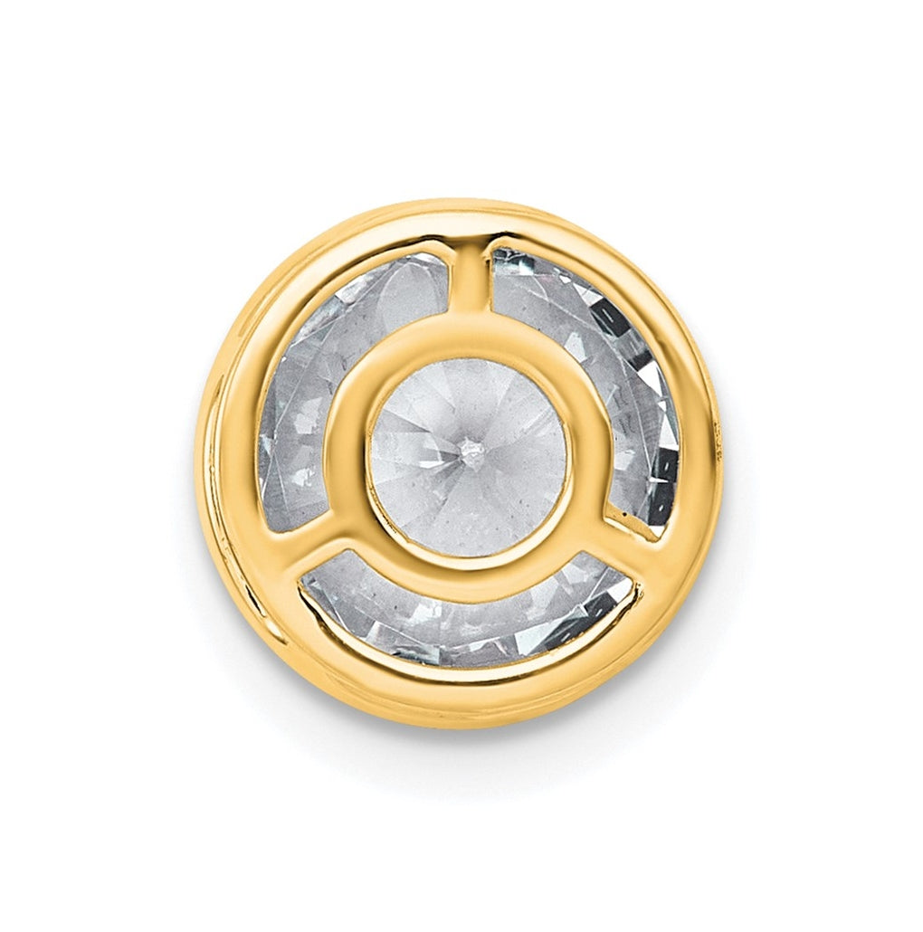 14K Yellow Or White Gold Certified Lab Grown Diamond VS+ F+ Round Complete Bezel Set Chain Slide Pendant