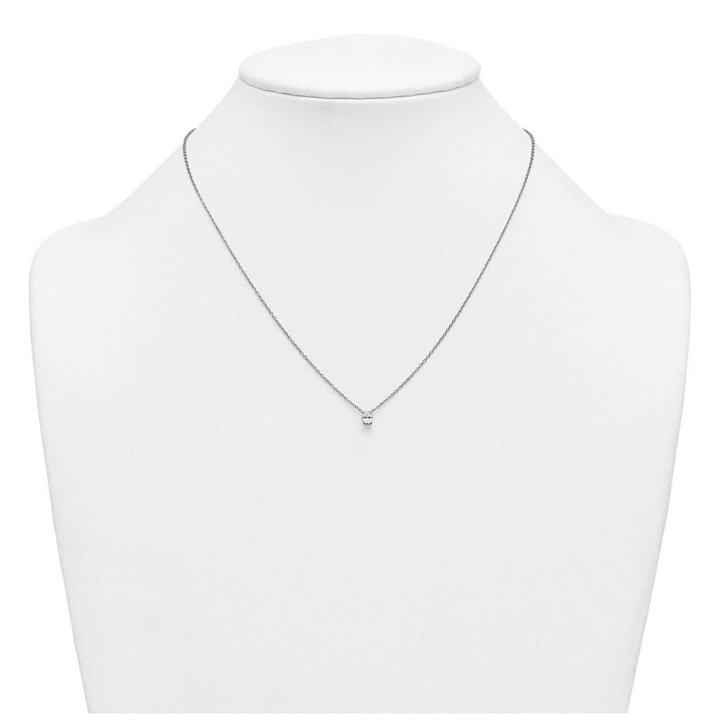 14K Yellow Or White Gold Lab Grown Diamond VS+ F+ Oval Complete 18 inch Four Prong Pendant Necklace