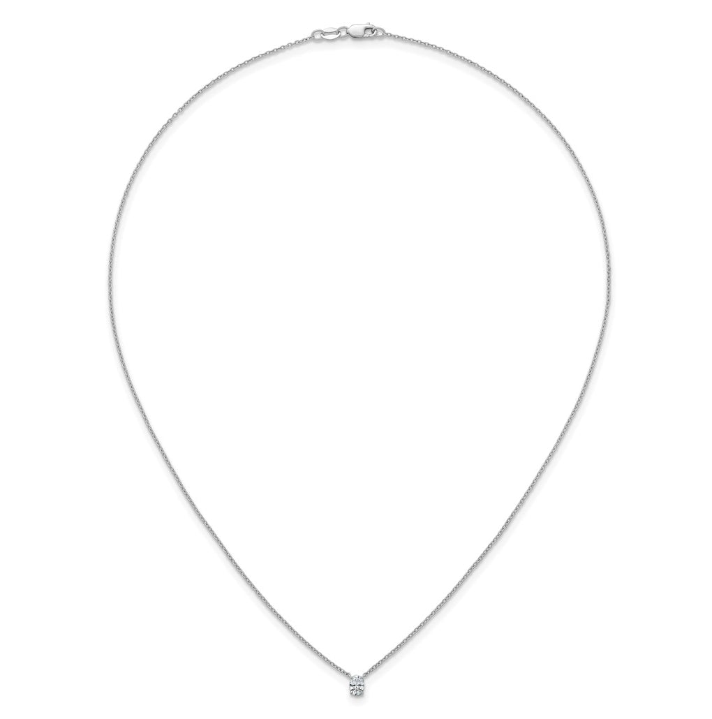 14K Yellow Or White Gold Lab Grown Diamond VS+ F+ Oval Complete 18 inch Four Prong Pendant Necklace