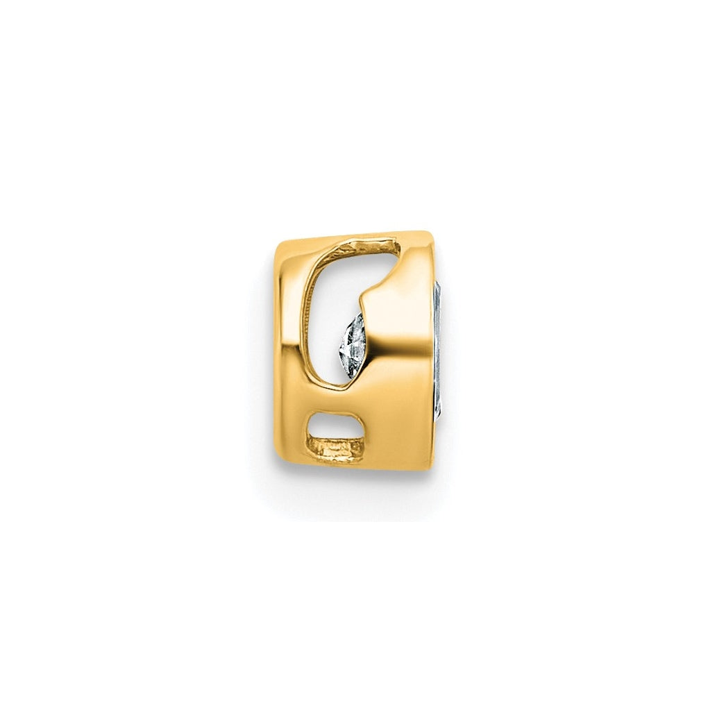 14K Yellow Or White Gold Lab Grown Diamond VS+ F+ Oval Complete Bezel Set Chain Slide Pendant