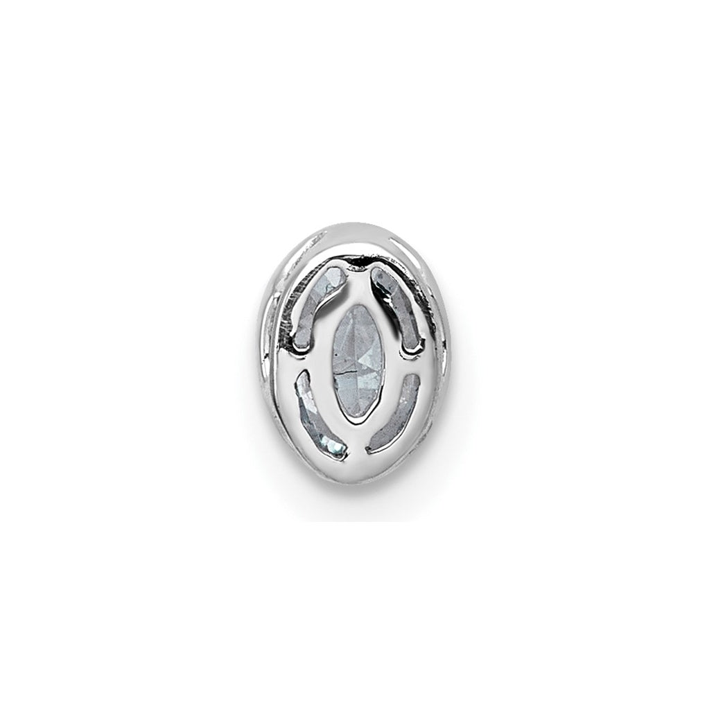 14K Yellow Or White Gold Lab Grown Diamond VS+ F+ Oval Complete Bezel Set Chain Slide Pendant