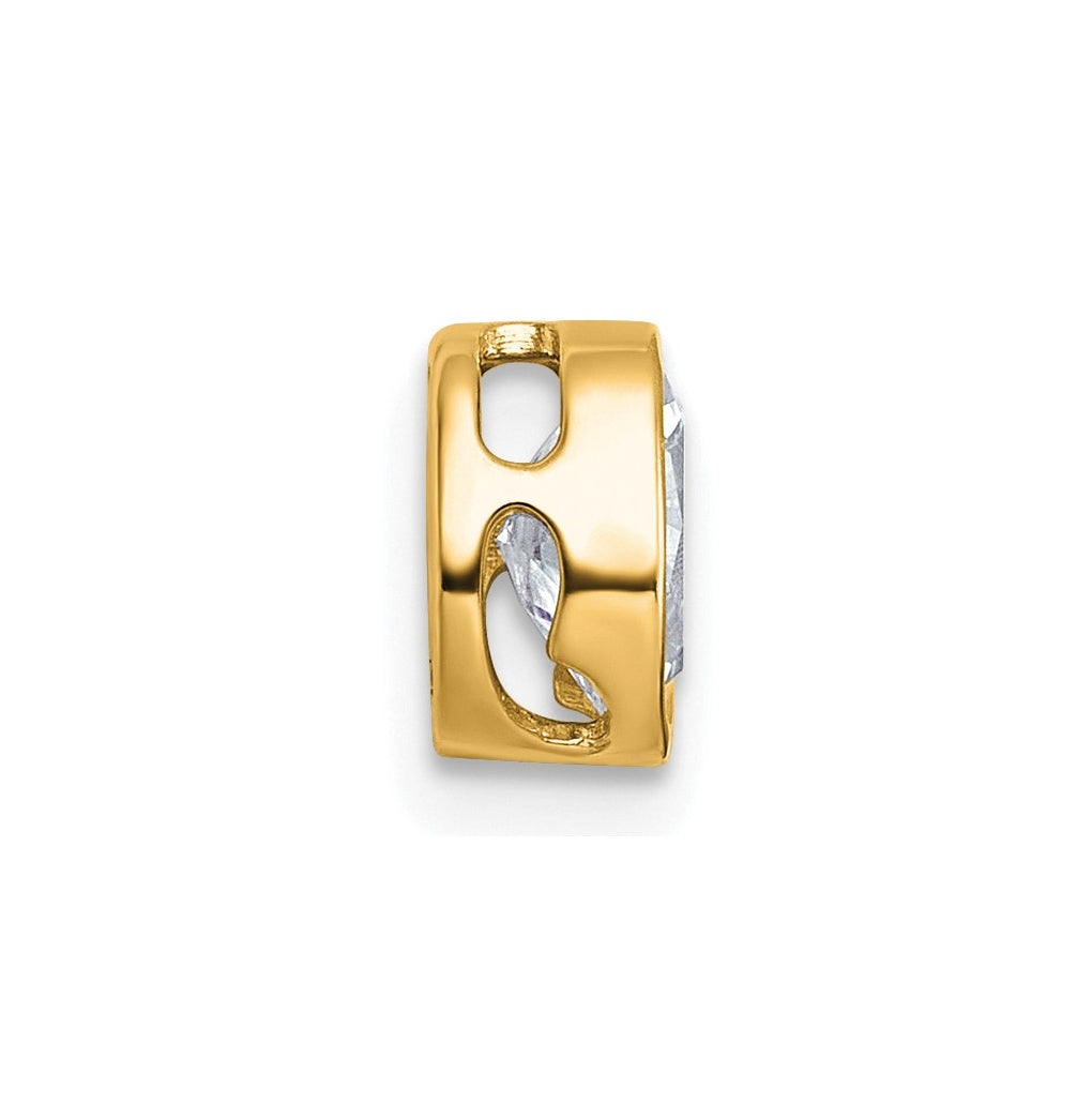 14K Yellow Or White Gold Lab Grown Diamond VS+ F+ Oval Complete Bezel Set Chain Slide Pendant