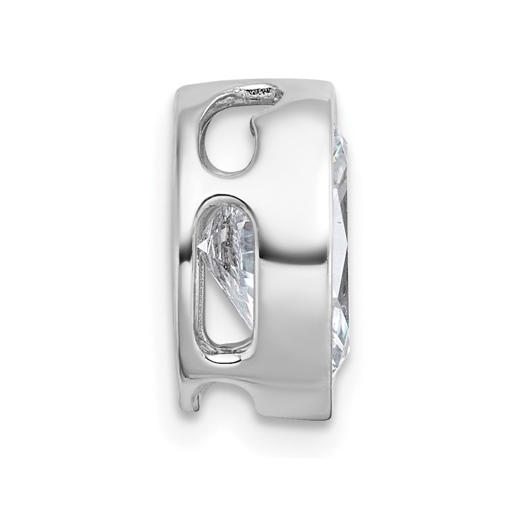 14K Yellow Or White Gold Certified Lab Grown Diamond VS+ F+ Oval Complete Bezel Set Chain Slide Pendant