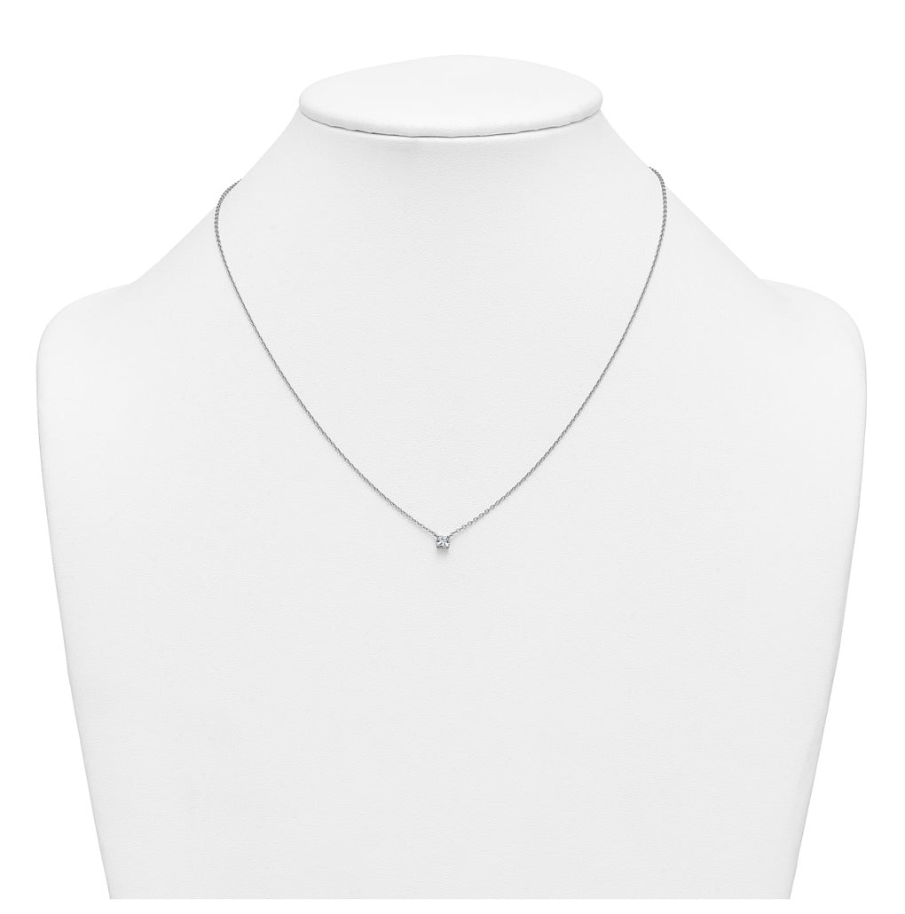 14K Yellow Or White Gold Lab Grown Diamond VS+ F+ Cushion Complete 18 inch Four Prong Pendant Necklace