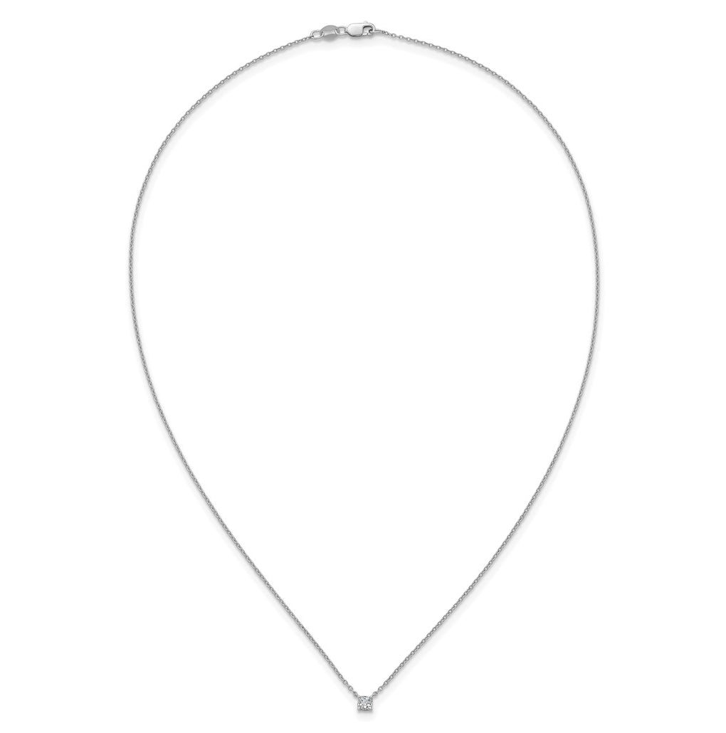14K Yellow Or White Gold Lab Grown Diamond VS+ F+ Cushion Complete 18 inch Four Prong Pendant Necklace