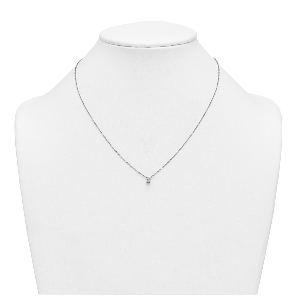 14K Yellow Or White Gold Lab Grown Diamond VS+ F+ Radiant Complete 18 inch Four Prong Pendant Necklace