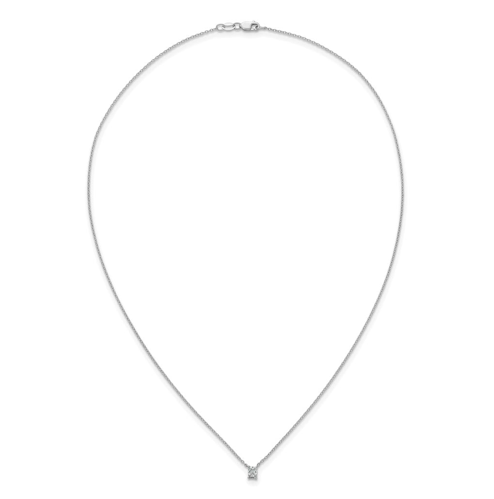 14K Yellow Or White Gold Lab Grown Diamond VS+ F+ Radiant Complete 18 inch Four Prong Pendant Necklace
