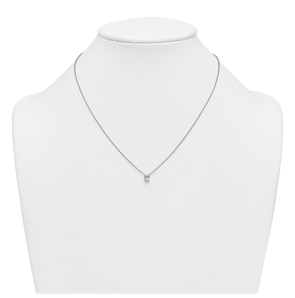 14K Yellow Or White Gold Lab Grown Diamond VS+ F+ Radiant Complete 18 inch Four Prong Pendant Necklace