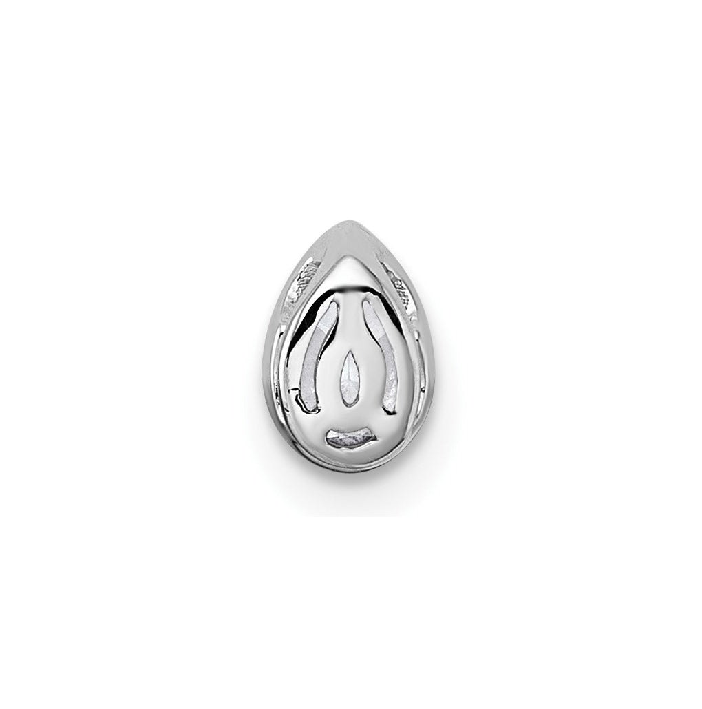 14K Yellow Or White Gold Lab Grown Diamond VS+ F+ Pear Complete Bezel Set Solitaire Chain Slide Pendant