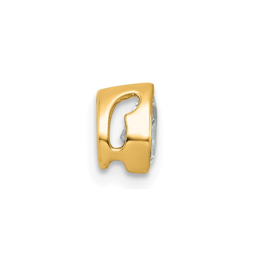 14K Yellow Or White Gold Lab Grown Diamond VS+ F+ Pear Complete Bezel Set Solitaire Chain Slide Pendant